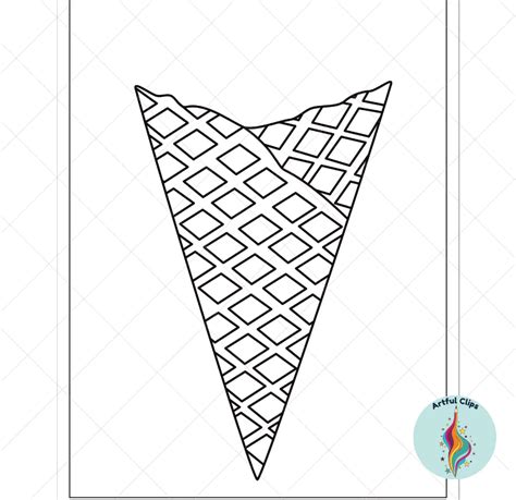 Ice Cream Cone Template Set Outlines For Summer Crafts