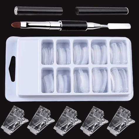 Amazon EBANKU 100 PCS Clear Nail Extension Form Tips Dual Nail