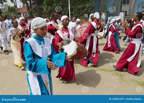 Ethiopian People Take Part in Procession Celebrating Timkat Religious Orthodox Festival at the ...