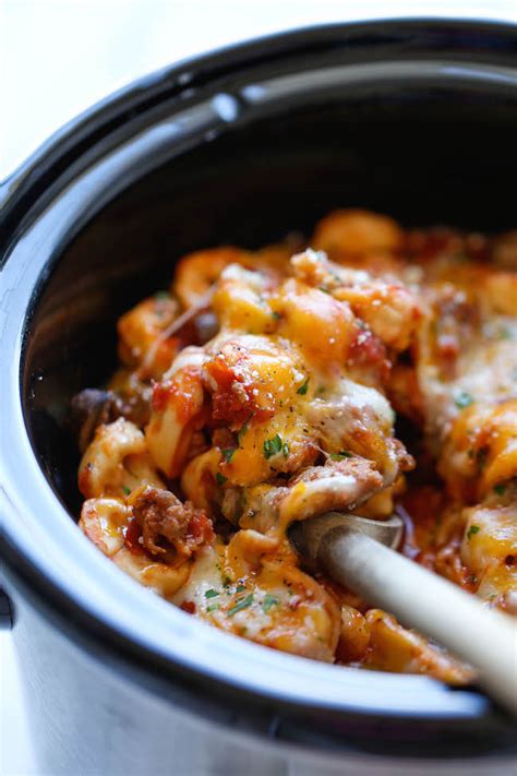 Slow Cooker Cheesy Tortellini Damn Delicious