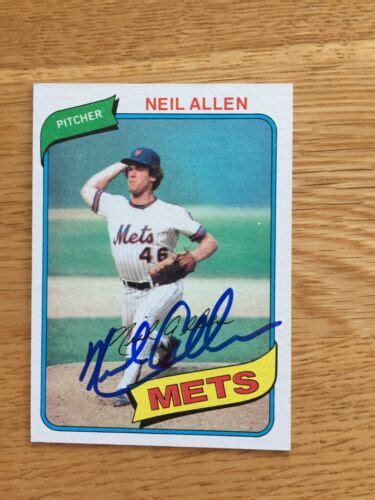 Mets Neil Allen Signed Topps Card Ebay