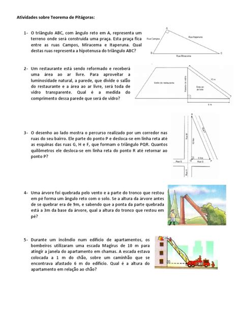 Teorema De Pitagoras Atividades Pdf - Atividades Parte I - Teorema de Pitágoras | PDF