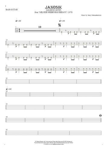 Zombie Tablature Rhythm Values For Bass Guitar PlayYourNotes