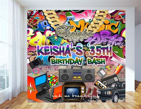 Photography Backdrop Hip Hop 80s 90s Party Decoration Photo Booth Candy Table Ebay Hip Hop