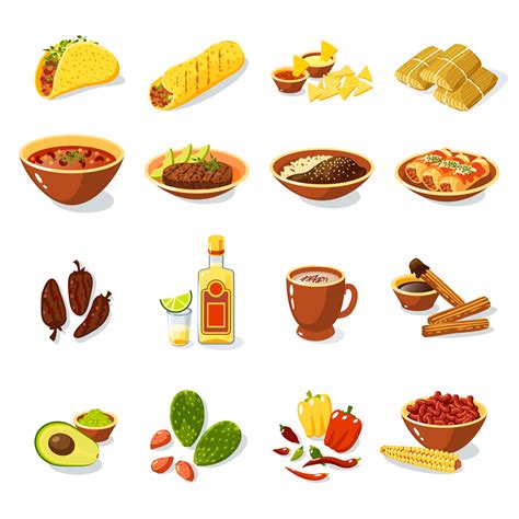 Mexican Food Set 429210 Vector Art At Vecteezy