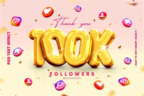 Gracias En 100k Banner De Redes Sociales Para Amigos Y Seguidores Con