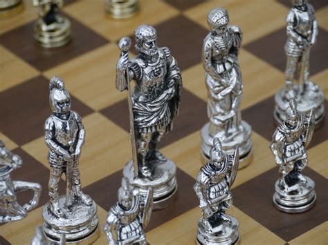 Roman Metal Chess Set Chessbaron Chess Sets Usa Call 213 325 6540