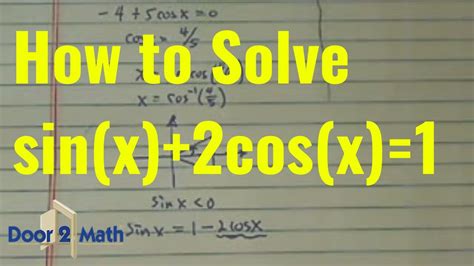 Trig Made Easy How To Solve The Equation Sin X Cos X Youtube