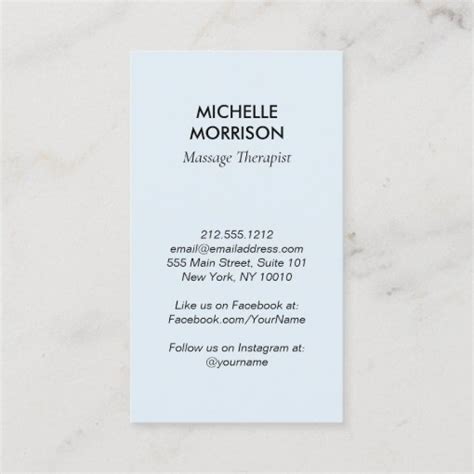 Modern Healing Hands Massage Black And Blue Logo Business Card Zazzle