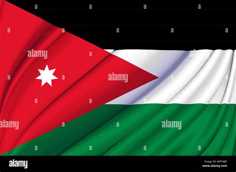 Jordan waving flag illustration. Countries of Asia. Perfect for ...