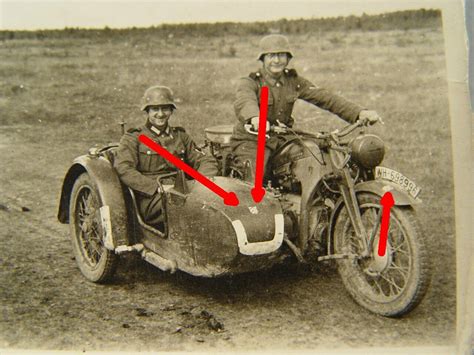 Foto Z Ndapp Krad Beiwagen Kradmelder Maling Infanterie Division