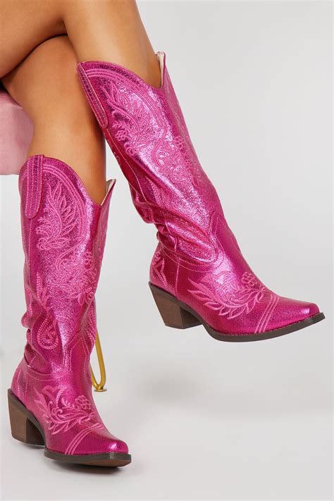 Best Days Ahead Cowboy Boots Hot Pink Fashion Nova