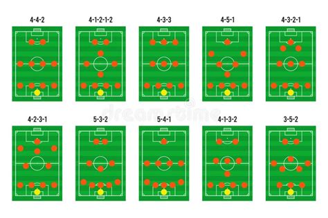 Formación De Equipos De Fútbol Y Juego De Tácticas Colección De