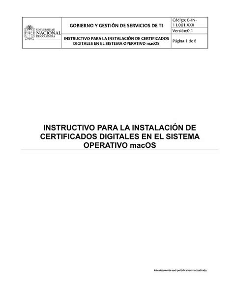 Pdf Instructivo Para La Instalaci N De Certificados Otic Bogota Unal