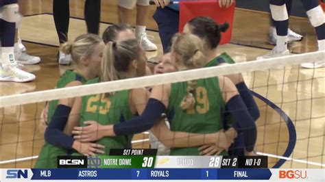 Notre Dame Volleyball Sweeps Toledo BCSN