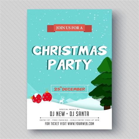 Festa Banner Ou Flyer Design Para Celebra Es De Natal Vetor Premium