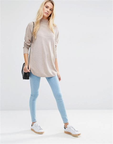 Image Of Asos Tunic With High Neck In Cashmere Mix Latest Fashion