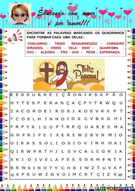 Caça Palavras De Pascoa