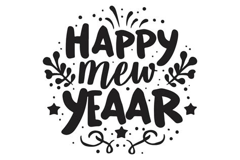 Happy New Year Text Vector Design Vector Art At Vecteezy