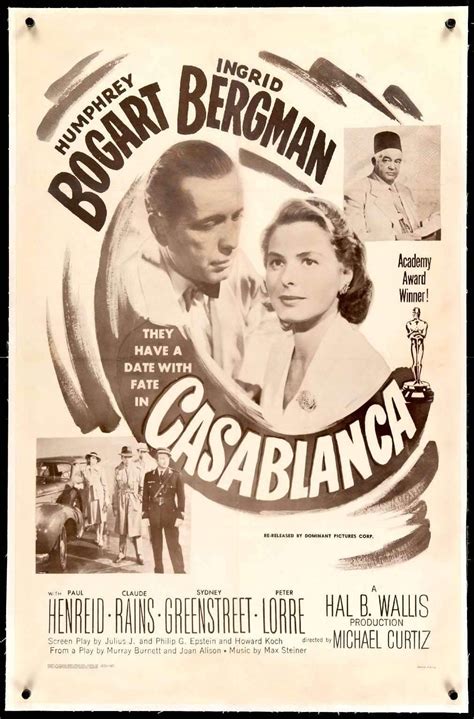 Casablanca 1942 Original R56 One Sheet Movie Poster 27 X 41 Original Film Art Vintage