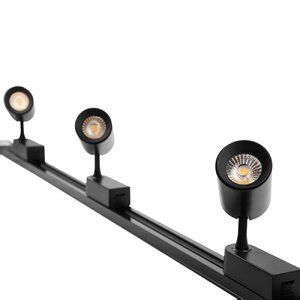 Kit Trilho Eletrificado 1 Metro Preto 3 Spots Led 7w Branco Frio