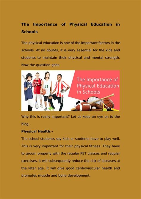 The importance of physical education in schools – Artofit 