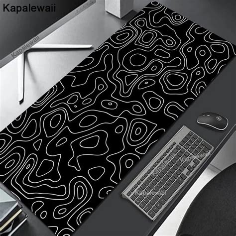 Topographic Map Gamer Mousepad Minimalist Mouse Pad Large Mouse Mat