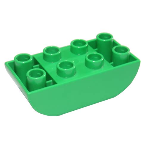 LEGO Bright Green Duplo Brick 2 X 4 With Curved Bottom 98224 Brick