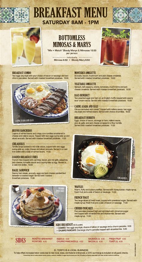 Restaurant Food Menu Breakfast