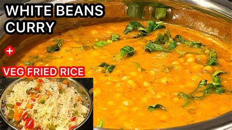 White Bean Curry Fried Vegetables Rice Easy Vegan Recipes Healthy