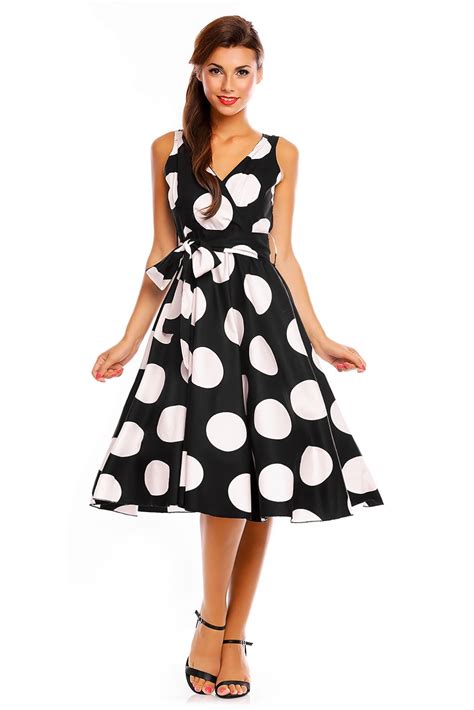 Ladies Retro Vintage 50s Swing Big Polka Dot Rockabilly Dress Ebay