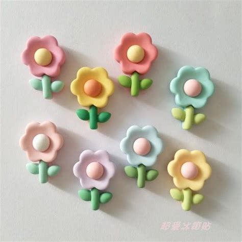 Nigikala Fresh Resin Decorative Refrigerator Magnets Magnets Stick Garden Flowers In 2024 Clay