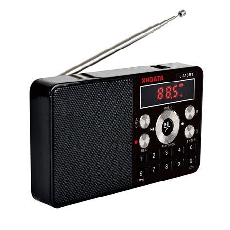 XHDATA D-318 BT FM стерео радио пластик Мини Черный Многофункциональный ...