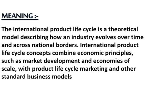 International Product Life Cycle Ppt