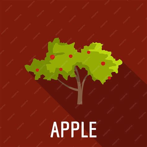 Premium Vector Apple Tree Icon Flat Illustration Of Apple Tree Vector