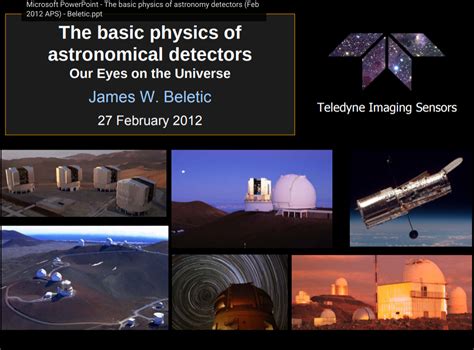 Basic Physics Of Astronomical Detectors Better Physics