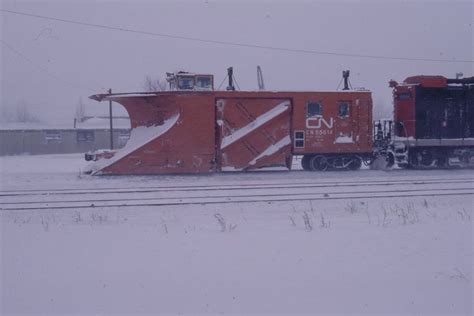 CANADIAN NATIONAL RAILROAD SNOW PLOW # CN 55614 AT LONDON EAST, ONTARIO ...