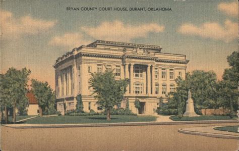 Bryan County Courthouse Durant, OK Postcard