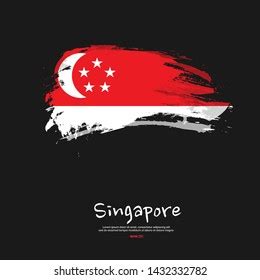 Singapore Flag Brush Stroke Background Stock Vector Royalty Free