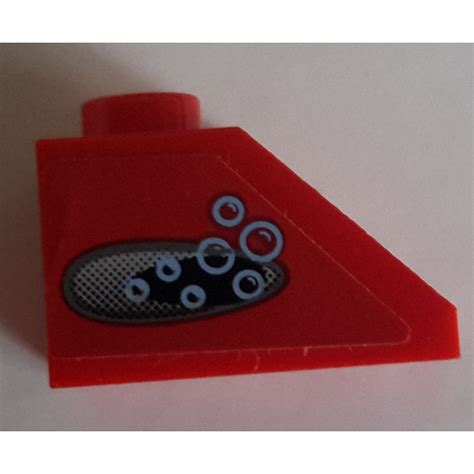 Lego Red Slope X With Vent And Bubbles Sticker Brick