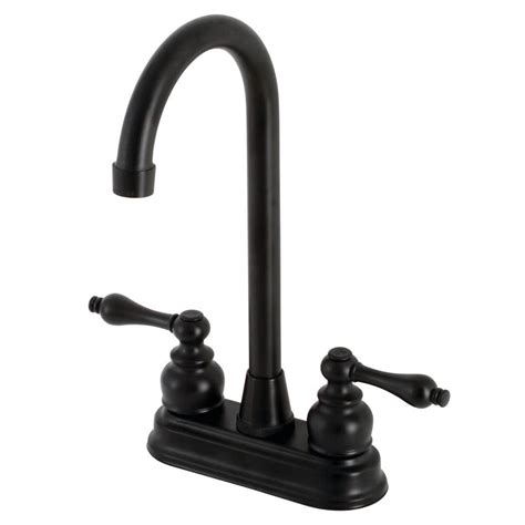 Kingston Brass Victorian 2 Handle Deck Mount Gooseneck Bar Prep Faucets