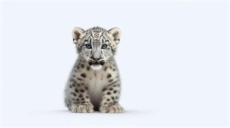 Premium Ai Image Photo Of A Cute Snow Leopard Isolated On White