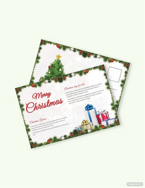 Snowflake Christmas Postcard Template in PSD, Word, Publisher, Pages ...