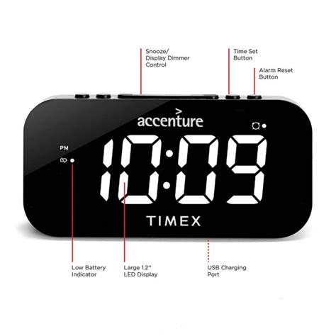 Timex Dual Alarm Clock With Jumbo Display And Usb Charging Hirsch