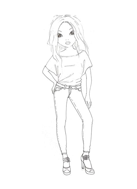 Fashion Model Outline Coloring Pages