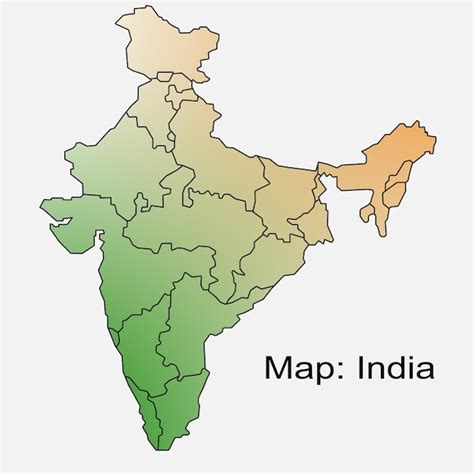 map  india  states outline vector premium vector
