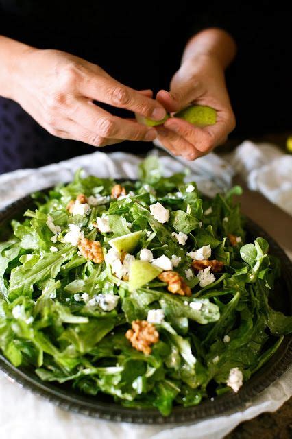 Fall Salad Pear Creamy Gorgonzola Candied Walnuts Tossed With Fresh Arugula In A White Wine