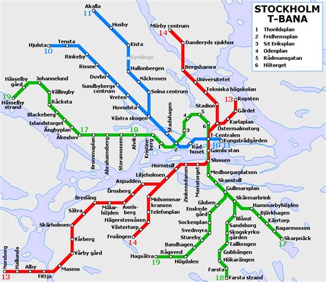 Tunnelbana Mapa Del Metro De Estocolmo Suecia