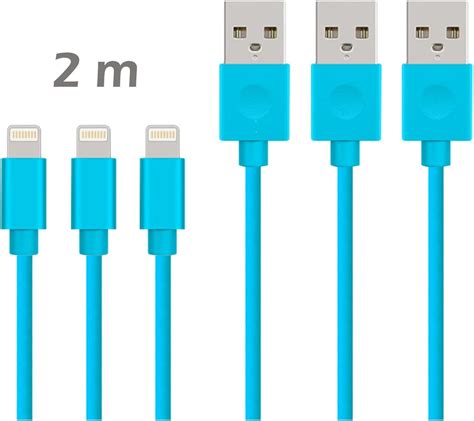 3pcs Quntis 6ft Usb Data Sync Charging Cable With Ultra Compact Connector Head For Iphone 6s