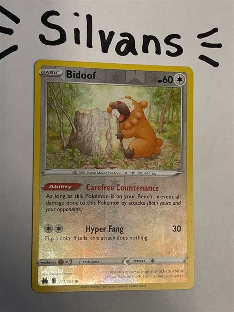 Bidoof Reverse Holo 111 159 Crown Zenith Englisch Kaufen Auf Ricardo